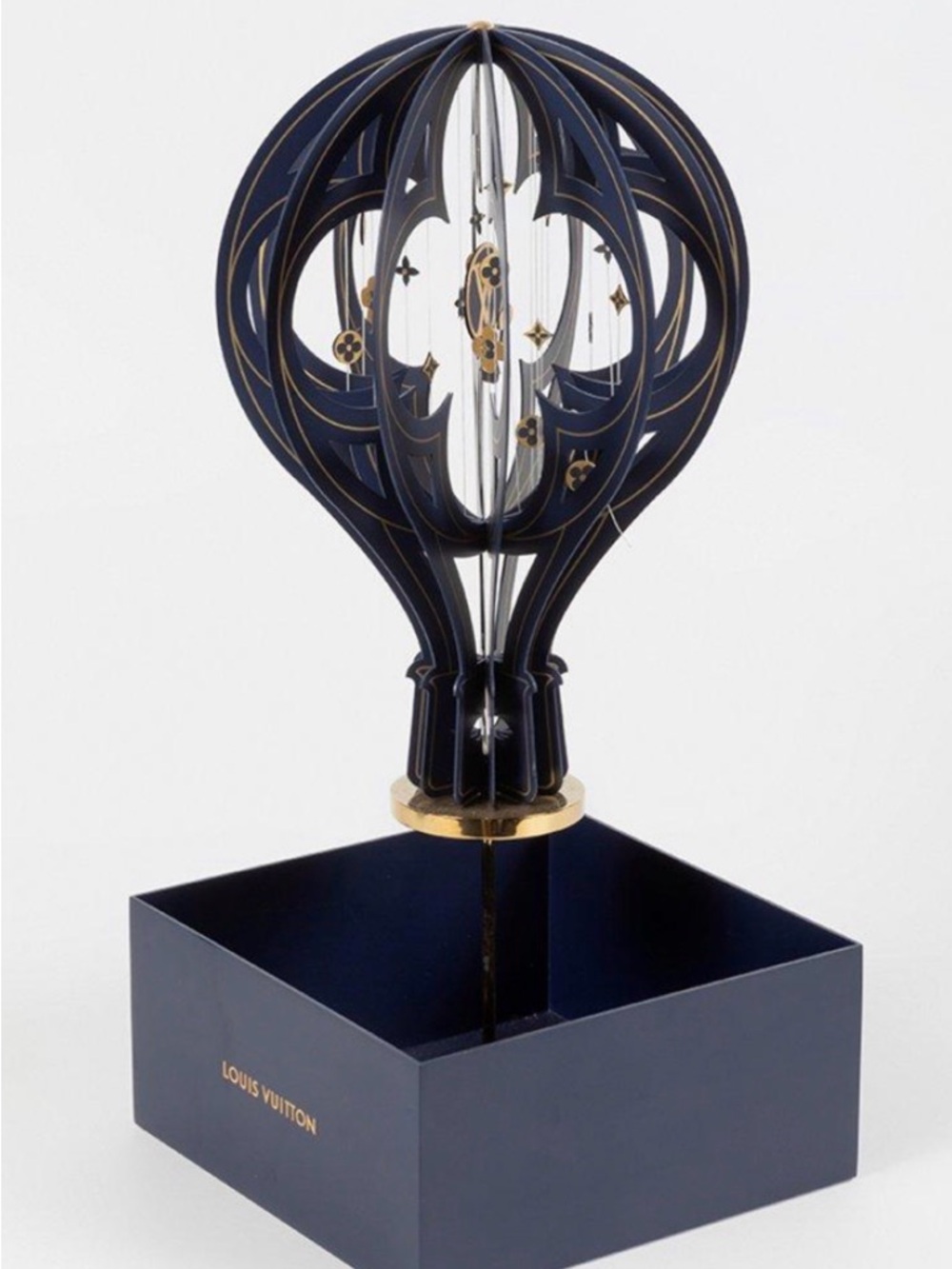 Louis Vuitton Navy and Gold Ornamental Hot Air Balloon Sculpture Ikebana Vase - Picture 3 of 11